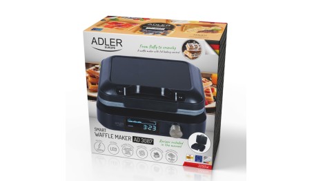 Gofrownica z wyświetlaczem LED 6 Poziomów grzania 2200W Adler