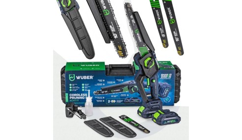 PIŁA ŁAŃCUCHOWA AKUMULATOROWA MINI PILARKA GAŁĘZIÓWKA 2x AKU 2x PROWADNICA