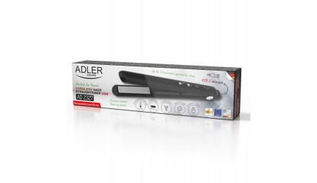 Prostownica Bezprzewodowa Podróżna USB LED Regulacja Temp + Etui Adler