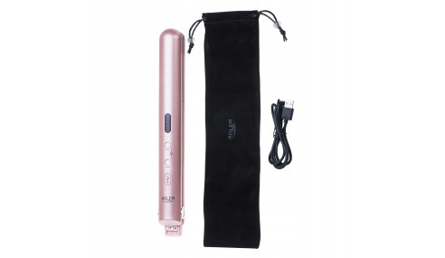 Prostownica Bezprzewodowa Podróżna USB LED Regulacja Temp + Etui Adler