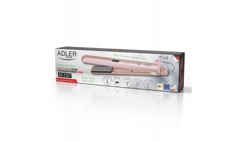 Prostownica Bezprzewodowa Podróżna USB LED Regulacja Temp + Etui Adler