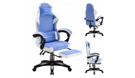 Fotel Gamingowy Ergonomiczny z Podnóżkiem Biurowy Regulowany Huzaro