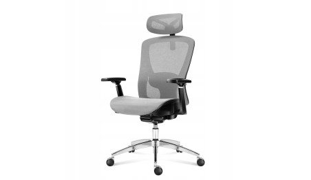 Ergonomiczny Fotel Biurowy Krzesło Obrotowe Regulacja Szary Markadler