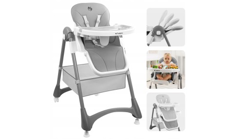 KRZESEŁKO DO KARMIENIA DZIECIĘCE REGULOWANE PODNÓŻEK DLA DZIECKA TACKA