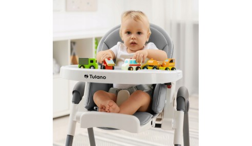 KRZESEŁKO DO KARMIENIA DZIECIĘCE REGULOWANE PODNÓŻEK DLA DZIECKA TACKA