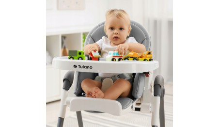 KRZESEŁKO DO KARMIENIA DZIECIĘCE REGULOWANE PODNÓŻEK DLA DZIECKA TACKA