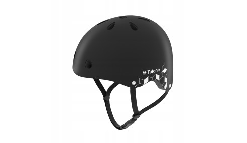 Kask dziecięcy Na rower hulajnogę Dla dziecka Czarny z odblaskiem Tulano