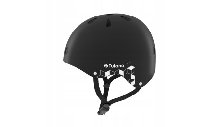 Kask dziecięcy Na rower hulajnogę Dla dziecka Czarny z odblaskiem Tulano