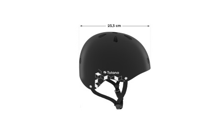 Kask dziecięcy Na rower hulajnogę Dla dziecka Czarny z odblaskiem Tulano