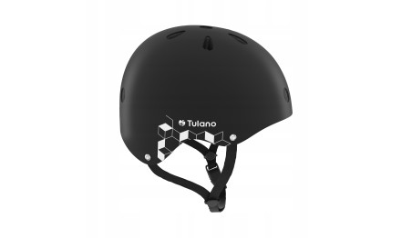 Kask dziecięcy Na rower hulajnogę Dla dziecka Czarny z odblaskiem Tulano