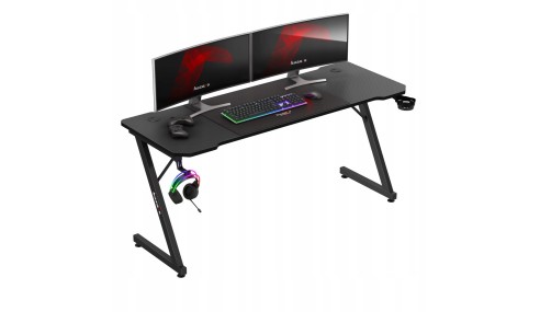 Biurko Gamingowe Regulacja +Podkładka Uchwyty Stolik Biurowy Gracza Huzaro