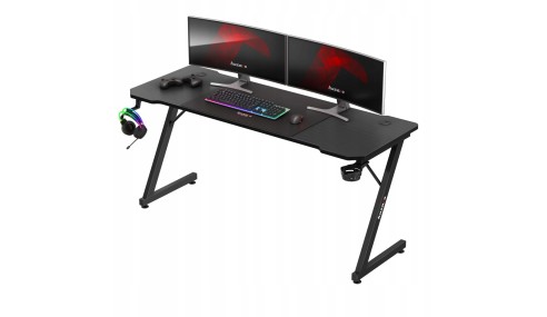Biurko Gamingowe Regulacja +Podkładka Uchwyty Stolik Biurowy Gracza Huzaro