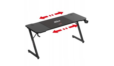 Biurko Gamingowe Regulacja +Podkładka Uchwyty Stolik Biurowy Gracza Huzaro