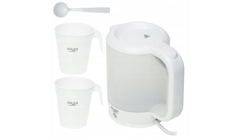 Czajnik elektryczny TURYSTYCZNY 1000W 1000 W 0,5 l czarny 2 kubki łyżeczka