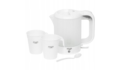 Czajnik elektryczny TURYSTYCZNY 1000W 1000 W 0,5 l czarny 2 kubki łyżeczka