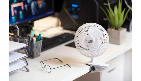 WENTYLATOR WIATRAK BIURKOWY STOJĄCY KLIPS 20CM 2W1