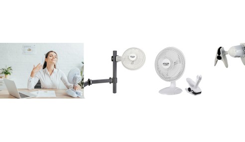 WENTYLATOR WIATRAK BIURKOWY STOJĄCY KLIPS 20CM 2W1