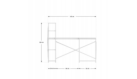 Biurko Narożne z półkami Dwustronne Nowoczesny Stolik biurowy MarkAdler