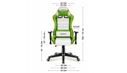 FOTEL GAMINGOWY BIUROWY DLA DZIECKA KRZESŁO GRACZA BIUROWE DZIECIĘCE HUZARO