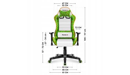 FOTEL GAMINGOWY BIUROWY DLA DZIECKA KRZESŁO GRACZA BIUROWE DZIECIĘCE HUZARO