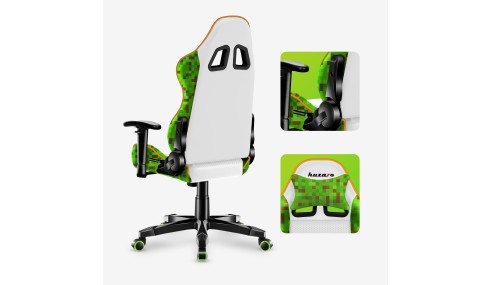 FOTEL GAMINGOWY BIUROWY DLA DZIECKA KRZESŁO GRACZA BIUROWE DZIECIĘCE HUZARO