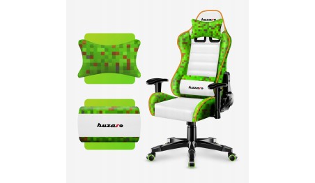 FOTEL GAMINGOWY BIUROWY DLA DZIECKA KRZESŁO GRACZA BIUROWE DZIECIĘCE HUZARO