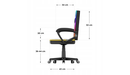 FOTEL GAMINGOWY BIUROWY DZIECIĘCY KRZESŁO GRACZA HUZARO RGB LED + PILOT