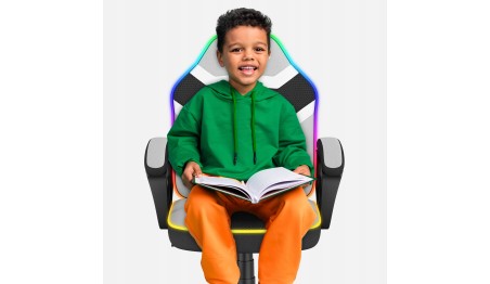 FOTEL GAMINGOWY BIUROWY DZIECIĘCY KRZESŁO GRACZA HUZARO RGB LED + PILOT