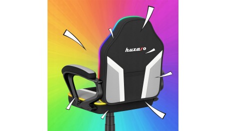 FOTEL GAMINGOWY BIUROWY DZIECIĘCY KRZESŁO GRACZA HUZARO RGB LED + PILOT