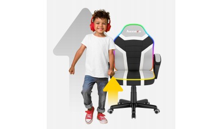 FOTEL GAMINGOWY BIUROWY DZIECIĘCY KRZESŁO GRACZA HUZARO RGB LED + PILOT