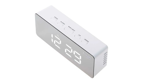 ZEGAR ELEKTRONICZNY BUDZIK TERMOMETR LUSTRO BIAŁY ADLER