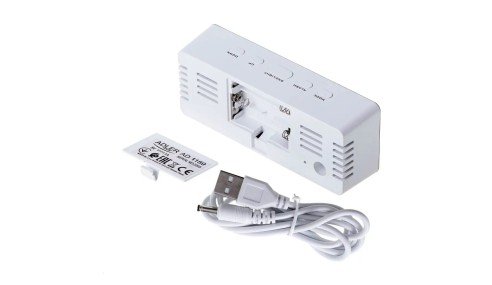 ZEGAR ELEKTRONICZNY BUDZIK TERMOMETR LUSTRO BIAŁY ADLER