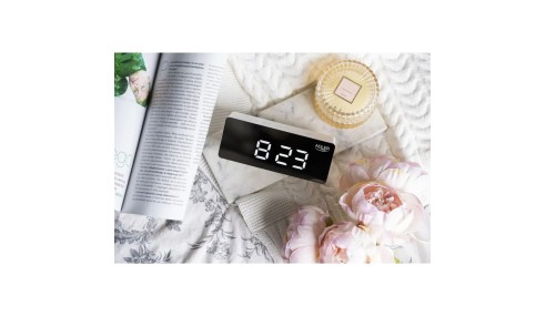 ZEGAR ELEKTRONICZNY BUDZIK TERMOMETR LUSTRO BIAŁY ADLER