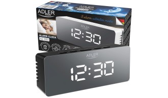 ZEGAR ELEKTRONICZNY BUDZIK TERMOMETR LUSTRO ADLER