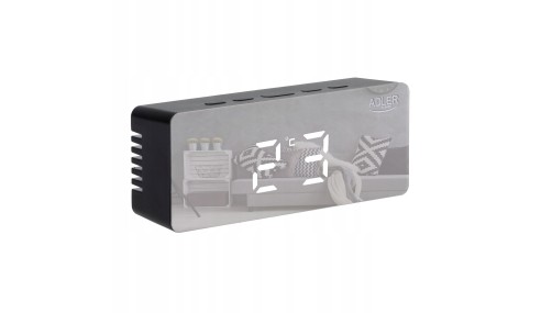 ZEGAR ELEKTRONICZNY BUDZIK TERMOMETR LUSTRO ADLER