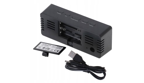 ZEGAR ELEKTRONICZNY BUDZIK TERMOMETR LUSTRO ADLER