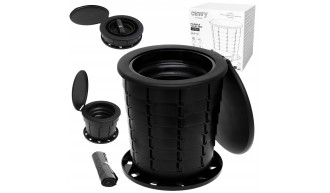 TOALETA PRZENOŚNA Turystyczna SKŁADANA mobilne WC Kosz kompaktowy SLIM 2W1