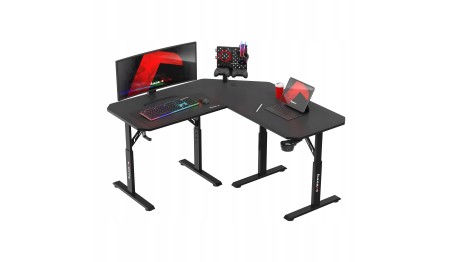BIURKO GAMINGOWE KOMPUTEROWE NAROŻNE STOLIK GRACZA Z REGULACJĄ WYSOKOŚCI