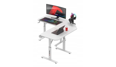 BIURKO GAMINGOWE KOMPUTEROWE NAROŻNE STOLIK GRACZA Z REGULACJĄ WYSOKOŚCI