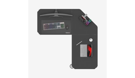 BIURKO GAMINGOWE KOMPUTEROWE NAROŻNE STOLIK GRACZA Z REGULACJĄ WYSOKOŚCI