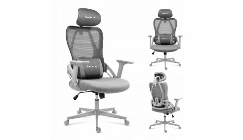 FOTEL GAMINGOWY ERGONOMICZNY KRZESŁO GRACZA KOMPUTEROWE PODNÓŻEK HUZARO