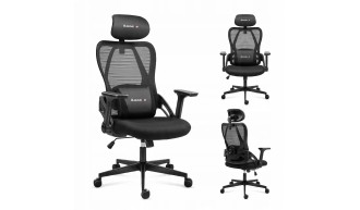 FOTEL GAMINGOWY ERGONOMICZNY KRZESŁO GRACZA KOMPUTEROWE PODNÓŻEK HUZARO