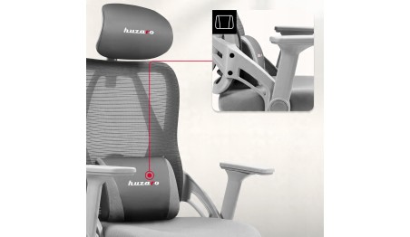 FOTEL GAMINGOWY ERGONOMICZNY KRZESŁO GRACZA KOMPUTEROWE PODNÓŻEK HUZARO