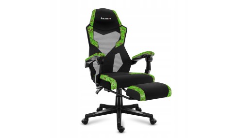 Fotel gamingowy z podnóżkiem do komputera gracza regulowany biurowy Huzaro
