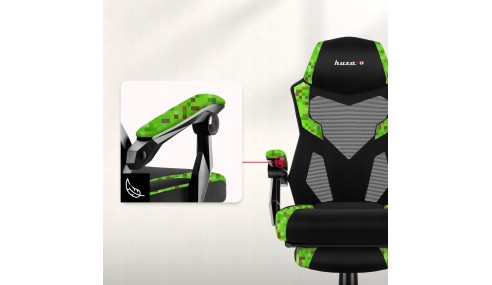 Fotel gamingowy z podnóżkiem do komputera gracza regulowany biurowy Huzaro
