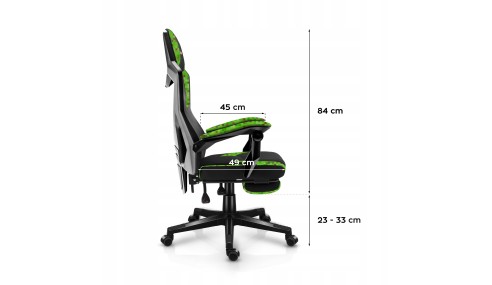 Fotel gamingowy z podnóżkiem do komputera gracza regulowany biurowy Huzaro