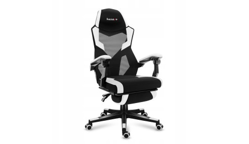 Fotel gamingowy z podnóżkiem do komputera gracza regulowany biurowy Huzaro