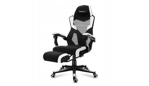 Fotel gamingowy z podnóżkiem do komputera gracza regulowany biurowy Huzaro