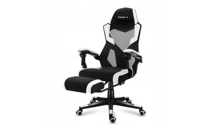 Fotel gamingowy z podnóżkiem do komputera gracza regulowany biurowy Huzaro