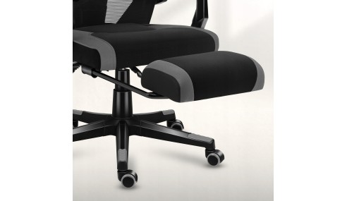 Fotel gamingowy z podnóżkiem do komputera gracza regulowany biurowy Huzaro